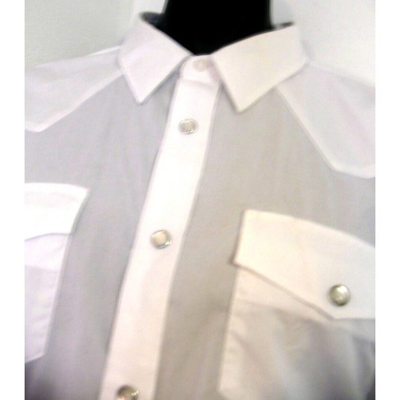 Gibson Trading Company Pearl Snap Button Front Shirt Men's 2XL White Western - Picture 8 of 10